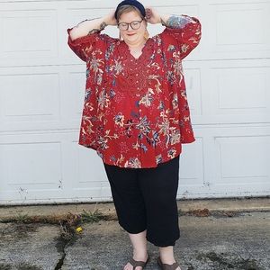 Denim 24/7 red tunic top